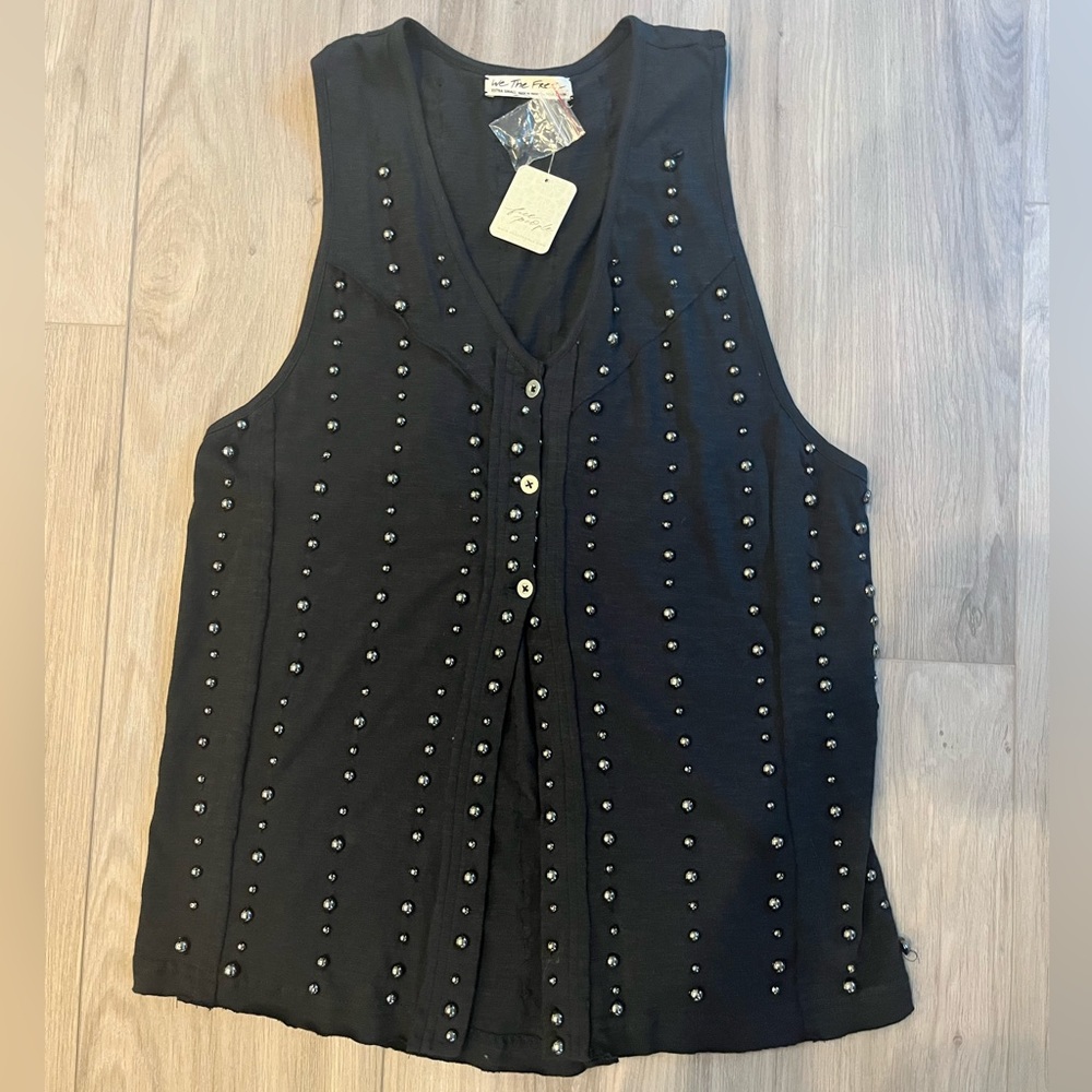 NWT Free People studded button down tank